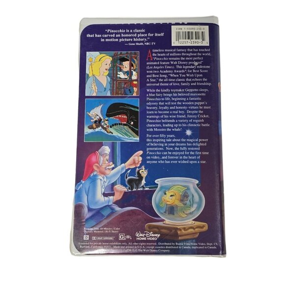 Walt Disney Classics VHS Clamshell Lot Pinocchio Aristocats & Return Of Jafar - Picture 10 of 16